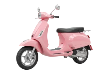 Fototapeten Isolated Pastel Pink Motor Scooter with Retro Design © Martina