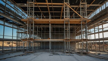 construction site with scaffolding