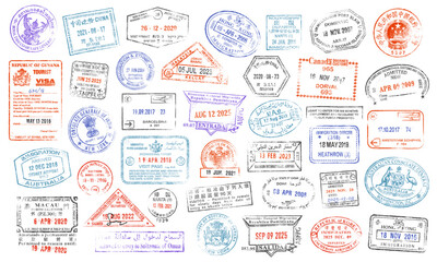 Passport stamps vector illustration