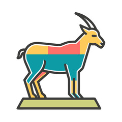 Stylized Antelope Illustration Geometric Animal Design