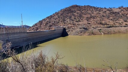 A wonderful panoramic natural view of the Ahl Sous Dam, which is used to store rainwater in the...