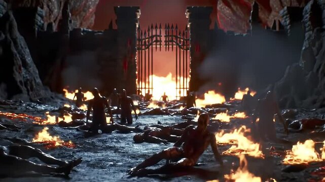 Infernal Gate: A Fiery Descent into the Underworld