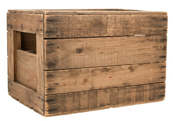 Isolated Rustic Wooden Crate