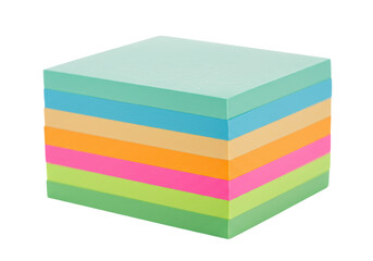 Isolated Stack of Colorful Sticky Notes