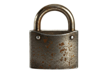 Isolated Vintage Metal Padlock