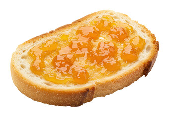 Isolated Bread Slice with Apricot Jam