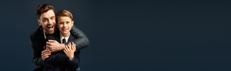 Joyful father and son celebrate fathers day with smiles and togetherness in 2025