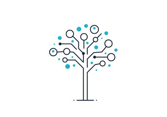 Isolated Technology Tree Graphic