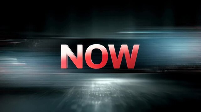 Dynamic visual representation emphasizing the concept of urgency and immediacy with the word 'NOW' in bold lettering.