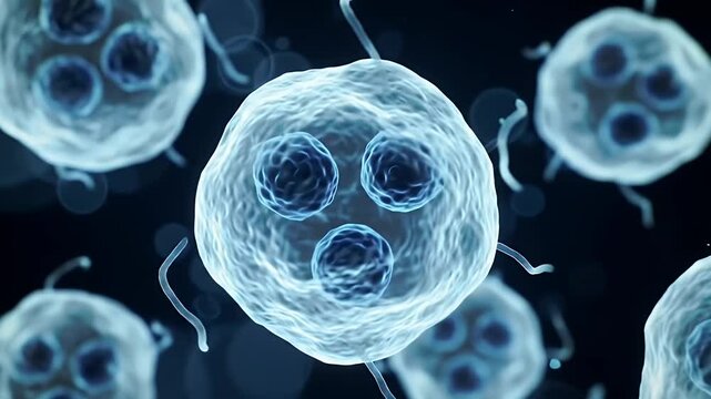 Microscopic View of Giardia Lamblia Parasites