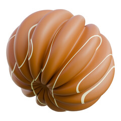 3D Render Rich caramel-infused chocolate truffle ideal for luxury confectionery branding and gourmet food marketing.