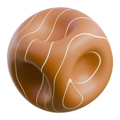 Detailed 3D doughnut model with glaze and sprinkles, ideal for food-related promotional content and bakery branding.