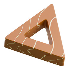 A detailed 3D wooden triangle puzzle, ideal for educational, decorative, and mental challenge applications.