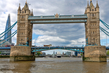 Tower Bridge and the Shard in Central London, UK
