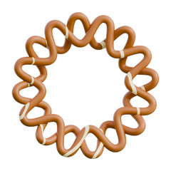 3D Render A ring shaped like a chain of croissants, ideal for bakery or pastry promotional content and food-themed designs.