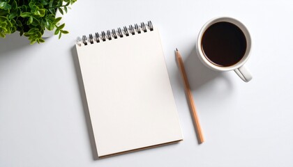 Minimal Workspace with Coffee and Notebook