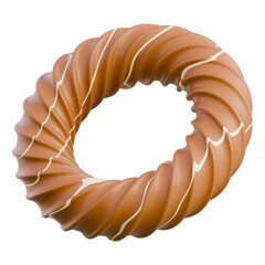 3D Render Close-up of a caramel-drizzled doughnut, ideal for food blogs, menus, and dessert advertising.