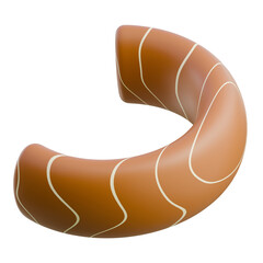3D Render High-quality digital illustration of a croissant, ideal for bakery, food, and culinary marketing materials.