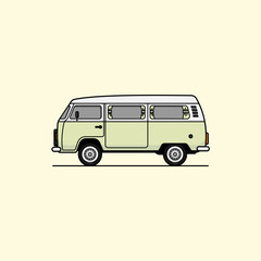 vector Illustration flat design camping van