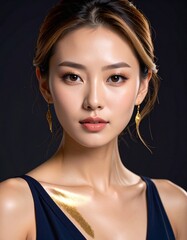 Studio Beauty Portrait with Golden Light