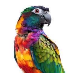 Obraz premium Vibrant parrot displaying colorful feathers in a bright setting during natural light