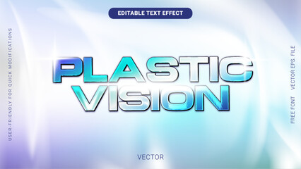 Glossy Plastic Chrome Editable Text Effect in Aqua Blue Gradient for Futuristic Graphic Design Projects