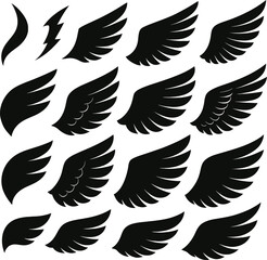 Seamless vector pattern featuring flying bird and eagle wings, ideal for tattoo or logo designs
