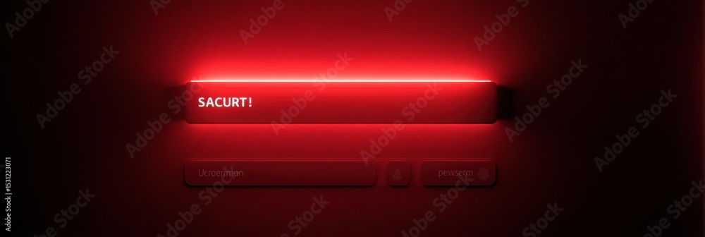 Poster Security Breach Alert Displayed Over Password Entry Form in a Dimly Lit Environment