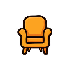 Fototapeta premium Chair vector icon illustration set for interior decor and room furniture, modern flat seat bundle for workspace styling, editable home symbol for UI and digital design asset