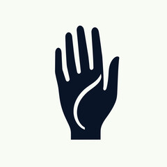 Hand Gesture Silhouette Vector Icon Open Palm Finger Pose Illustration