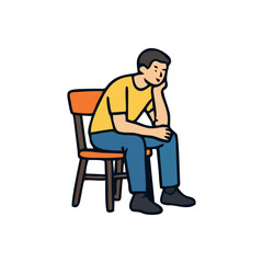 Chair symbol vector icon for web and app design, flat seat graphic for home decor, modern furniture element for interior styling, editable vector set for digital workspace asset