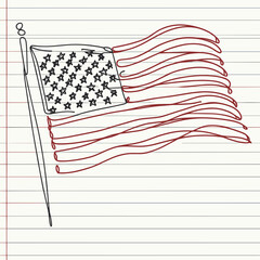 Hand-drawn American flag