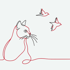 Cat watching birds 