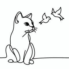 Cat watching birds 