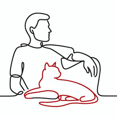 Man sitting with cat 