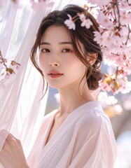 Sakura Season Portrait with Gentle Light