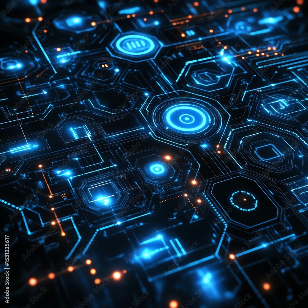 Poster technology background, graphical user interface/abstract technology communication design innovation 