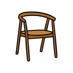 Chair vector asset set for graphic design usage, home and office seat icon for decor illustration, flat minimal style for workspace interface, interior furniture element vector