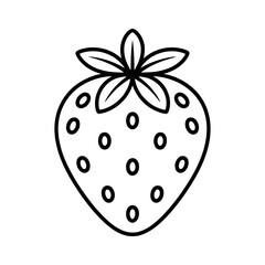 Simple line drawing of a strawberry