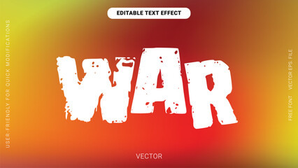 Grunge Bold White Editable Text Effect on Red Background for Conflict or Protest Themes