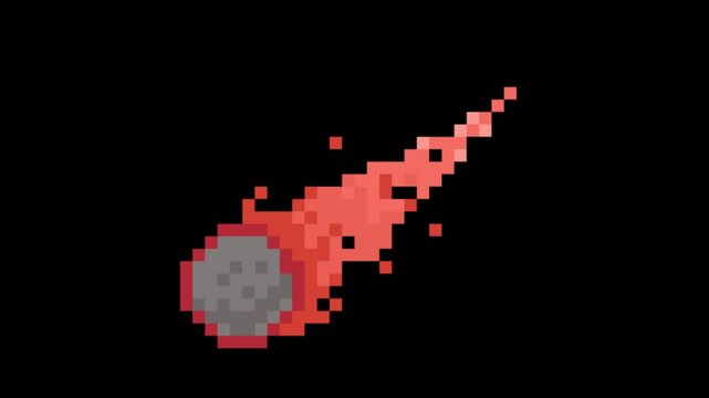 meteor falling loop pixel art	