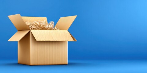 Open cardboard box banner