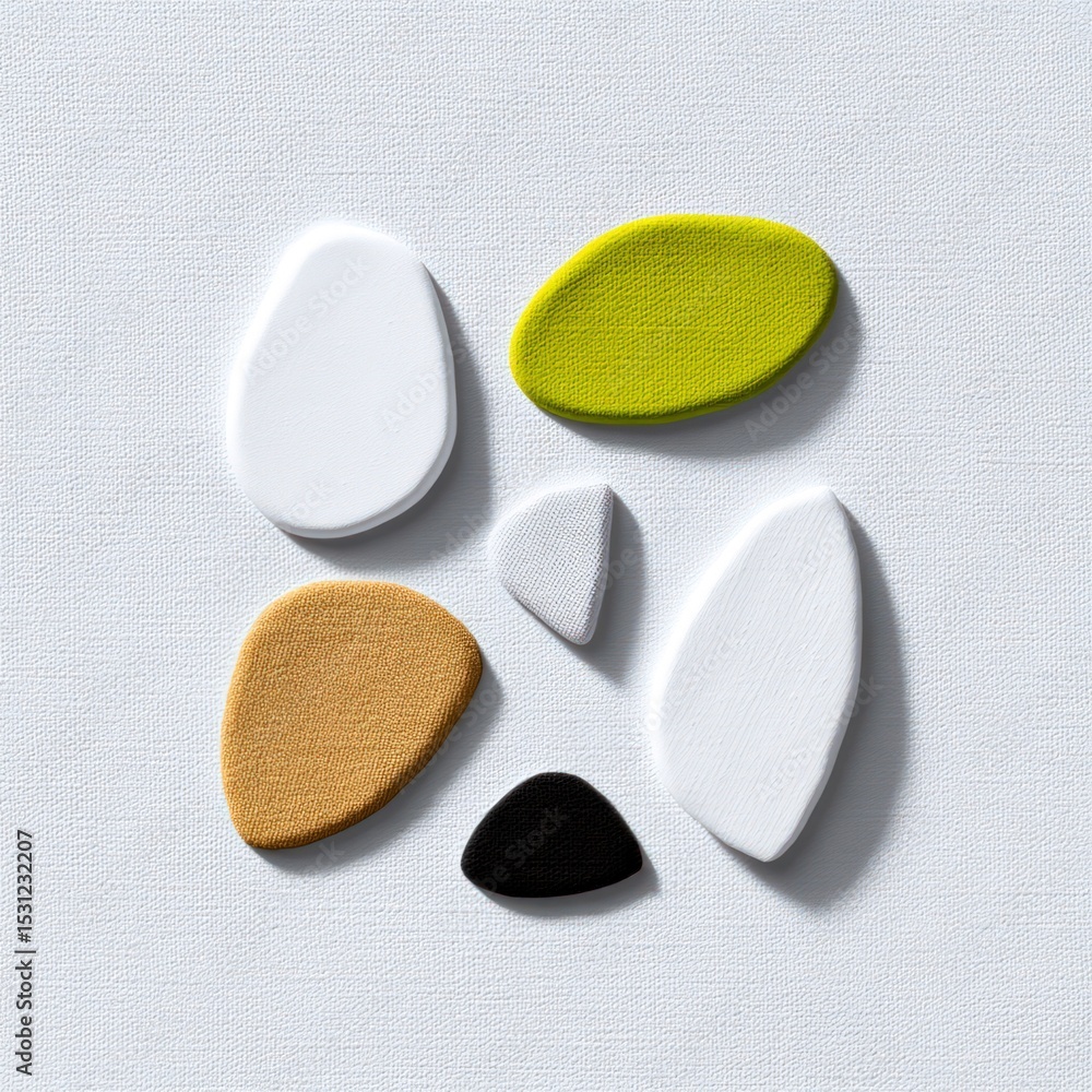 Poster abstract soft-edged shapes in cream camel and dusty mauve
