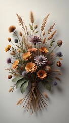 A macro closeup of a festive bouquet of orange flowers on a black background, perfect for the winter holiday season