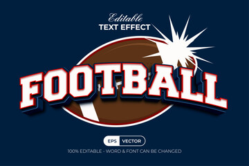 Football Editable Text Effect Sport 3D Curved Style.