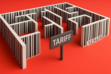 Maze of Barcodes Representing Complexity of International Tariffs
