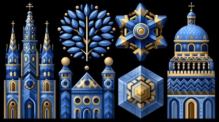 Obraz premium Elegant Steampunk Blue Hour Elements in Fashion-Themed Visuals for Creative Projects