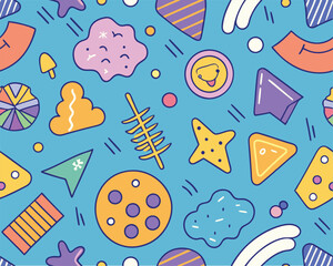 Colorful Abstract Doodle Pattern Background