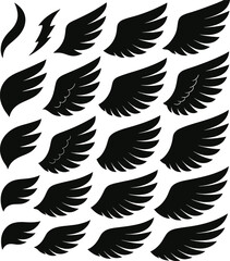 Seamless vector pattern with flying bird wings, ideal for tattoo or nature-inspired designs