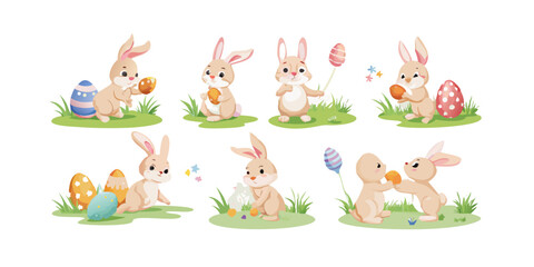 Obraz premium easter bunny and eggs